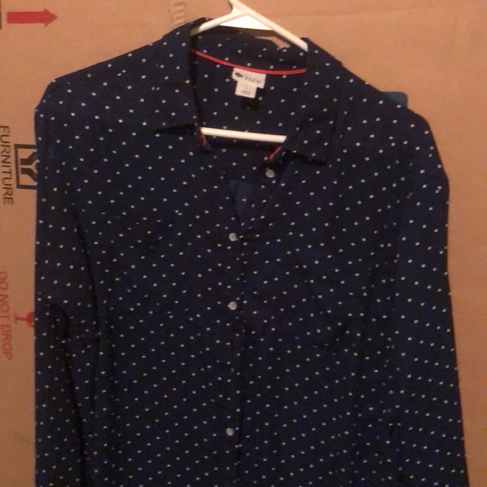 A tunic blouse; navy blue:)